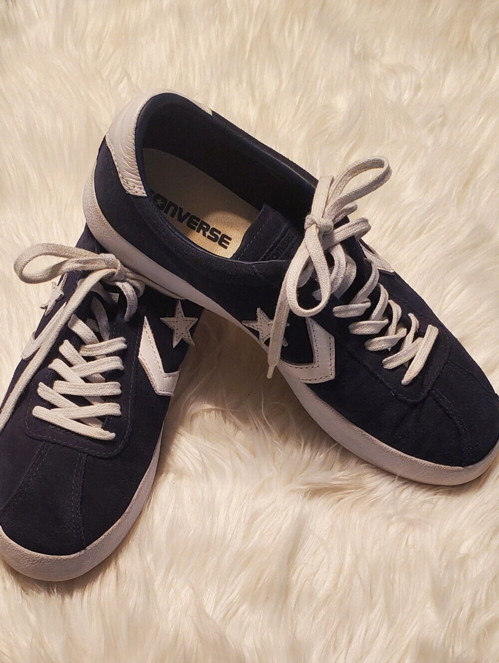 Converse Women's Navy Blue Suede Low Top Lace-Up Sneakers Casual Retro Shoes 10 - Picture 3 of 10